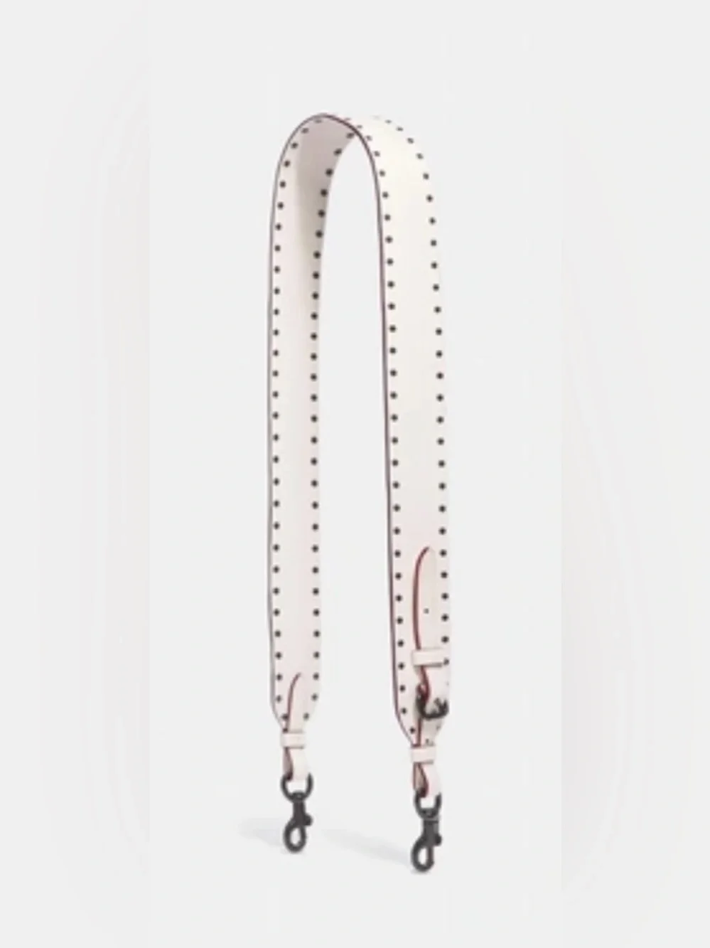 Coach White Leather Studded Shoulder Strap with Dark Hardware
